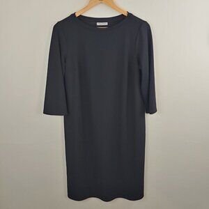 Russ Berens Black Nylon Knit Sheath Dress 3/4 Sleeves size S